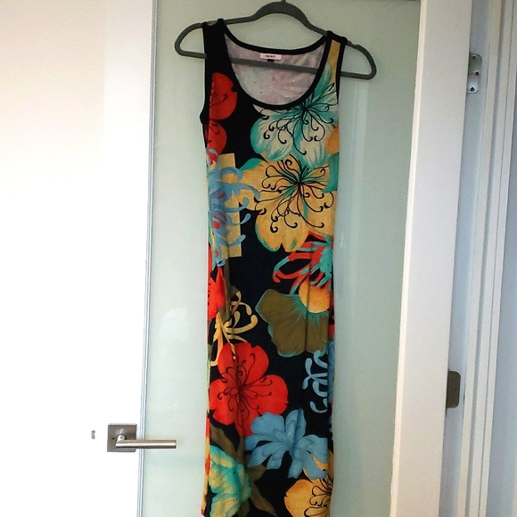 Mid length Floral Sleeveless Cotton Dress - Picture 1 of 7
